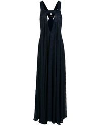 Olympiah Plunging-v Neck Gown - Blue