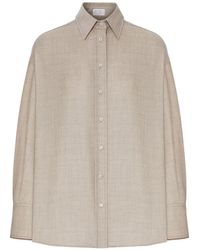 Brunello Cucinelli - Cashmere Long-Sleeve Shirt - Lyst