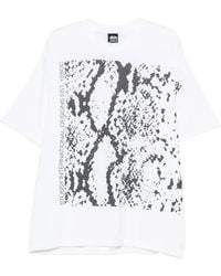 Stussy - T-Shirt À Imprimé Peau De Serpent - Lyst
