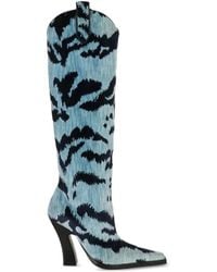 Tom Ford - Laarzen Met Abstracte Print En Puntige Neus - Lyst