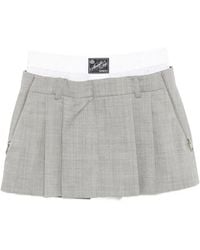Alexander Wang - Pleated Layered-Waistband Mini Skirt - Lyst