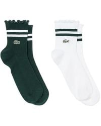 Lacoste - Ruffled Striped-Trim Socks (Set Of Two) - Lyst