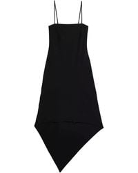 Helmut Lang - Asymmetric Virgin Wool Midi Dress - Lyst
