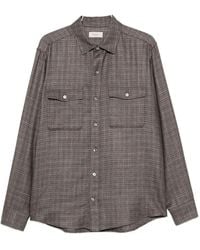 Agnona - Check-Pattern Flap-Pocket Shirt - Lyst
