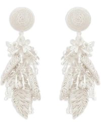 Oscar de la Renta - Raffia Tassel Bouquet Clip-On Earrings - Lyst