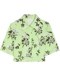 Emilia Wickstead - Natalie Floral-Print Cropped Shirt - Lyst
