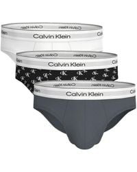 Calvin Klein - Logo-Waistband Monogram-Print Briefs (Set Of Three) - Lyst