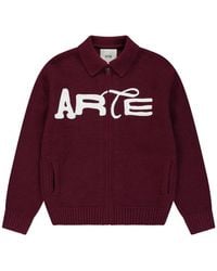 Arte' - Cardigan Zippé À Logo Brodé - Lyst