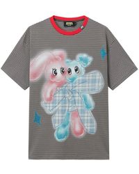 Mini Cream - Striped Graphic-Print Cotton T-Shirt - Lyst