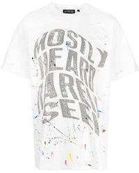 Mostly Heard Rarely Seen - Warped-text Paint T-shirt - Lyst