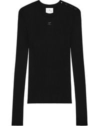 Courreges - Gerippter Pullover Mit Logo-Stickerei - Lyst