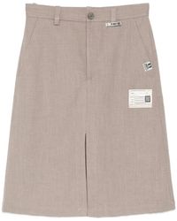 Maison Mihara Yasuhiro - Logo-Patch Front-Slit Shorts - Lyst