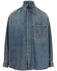 DARKPARK - Scarf-Detail Denim Shirt - Lyst