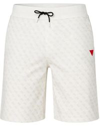 Guess - Monogram-Pattern Drawstring Shorts - Lyst