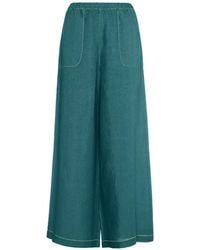Eres - Contrast-Stitch Wide-Leg Trousers - Lyst