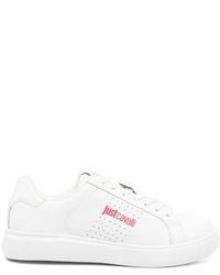 Just Cavalli - Tiger Head-Logo Leather Sneakers - Lyst