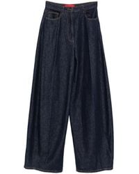 Thelatest - Pleated-Detail Wide-Leg Jeans - Lyst