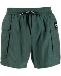 Balmain - Logo-Patch Drawstring Swim Shorts - Lyst