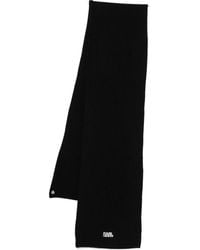 Karl Lagerfeld - Ribbed Logo-Embroidered Scarf - Lyst