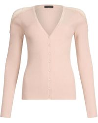 Liu Jo - Lace-Trimmed Ribbed Cardigan - Lyst