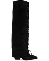 Paris Texas - 100Mm Lace-Up Pointed Over-The-Knee Boots - Lyst