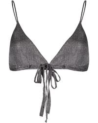 Paloma Wool - Metallic-effect Knitted Bikini Top - Lyst