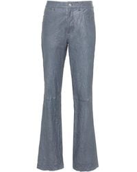 Zadig & Voltaire - Straight-leg Crinkled-leather Trousers - Lyst