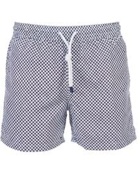 Fedeli - Short De Bain À Imprimé Géométrique - Lyst
