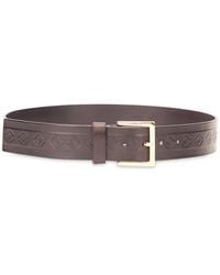 Alberta Ferretti - Geometric-Embossed Leather Belt - Lyst