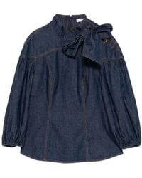 Zimmermann - リボンディテール パフスリーブブラウス - Lyst