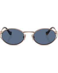 Miu Miu - Sonnenbrille Mit Ovalem Gestell - Lyst