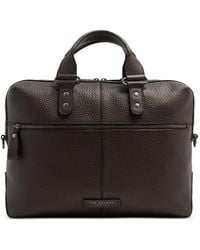 The Bridge - Manfredi Pebbled Leather Briefcase - Lyst