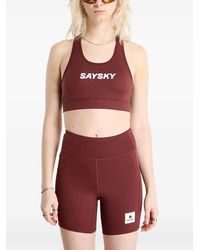 Saysky - Combat Logo-Print Sports Bra - Lyst