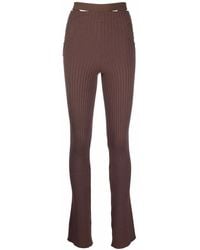 ANDREADAMO - Ribbed-Knit Flared Trousers - Lyst