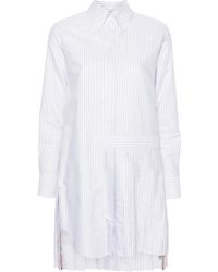 Thom Browne - White Striped Cotton Shirtdress - Lyst