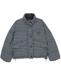 Miu Miu - Check-Pattern Quilted Jacket - Lyst