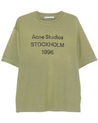 Acne Studios - Logo-Print Cotton-Hemp T-Shirt - Lyst