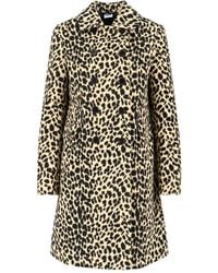 Aspesi - Abrigo Con Doble Botonadura Y Estampado De Leopardo - Lyst