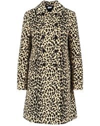Aspesi - Leopard Print Double-Breasted Coat - Lyst