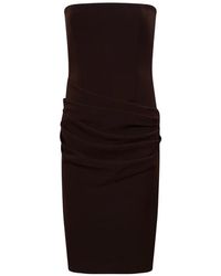 Alex Perry - Strapless Draped Mid-Length Dress - Lyst