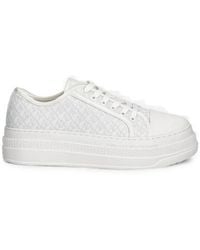 ARMANI EXCHANGE - Monogram-Jacquard Platform Sneakers - Lyst