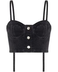 Moschino - Top Corto Vaquero Con Botones - Lyst