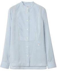 Burberry - Relaxed Fit Striped Silk Poplin Shirt - Lyst