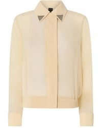 Pinko - Embellished-Collar Long-Sleeve Shirt - Lyst