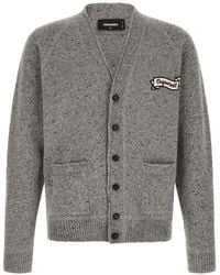 DSquared² - Knitted V-Neck Cardigan - Lyst
