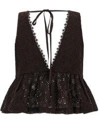 Pinko - Haut Kiersten À Broderie Anglaise - Lyst