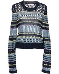Jonathan Simkhai - Striped Crochet-knit Jumper - Lyst