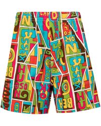 Bode - Graphic-Print Bermuda Cotton Shorts - Lyst