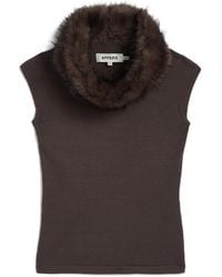 Apparis - Vail Faux-Fur Trim Sleeveless Top - Lyst
