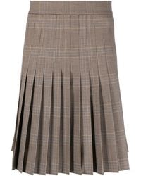Moschino - Checked Pleated Skirt - Lyst